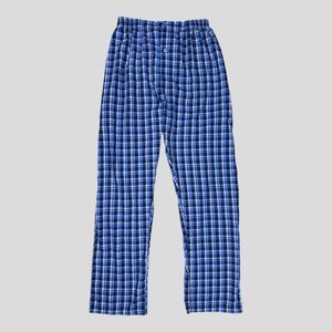Men's Blue Plaid Pajma Pants Medium